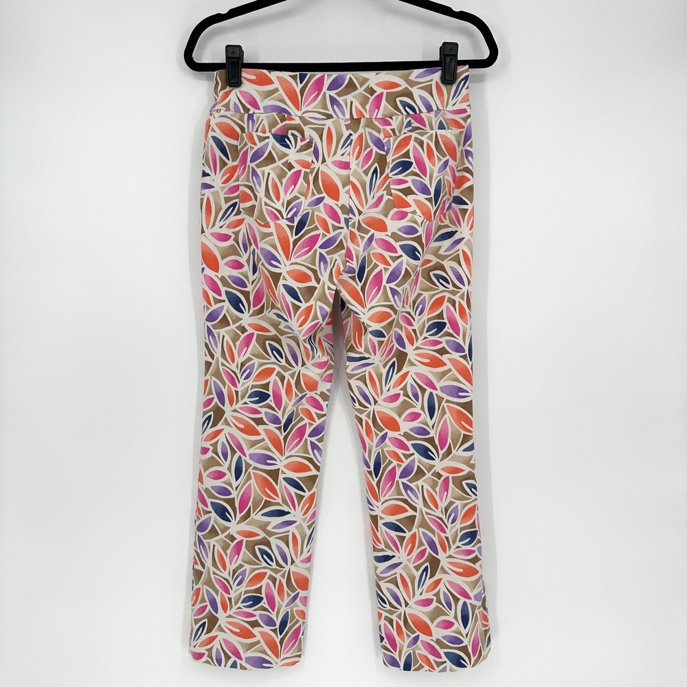 J.McLaughlin Ivy Pull On Cropped Trouser Multi Color Brown Stretchy Women's 6 - Picture 5 of 8